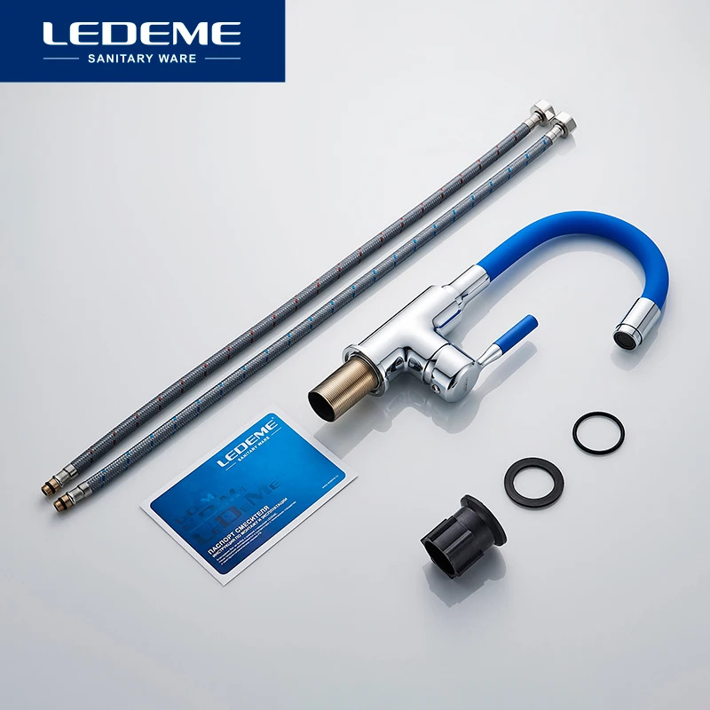 Смеситель для раковины в ванной LEDEME крепление на раковину одно отверстие