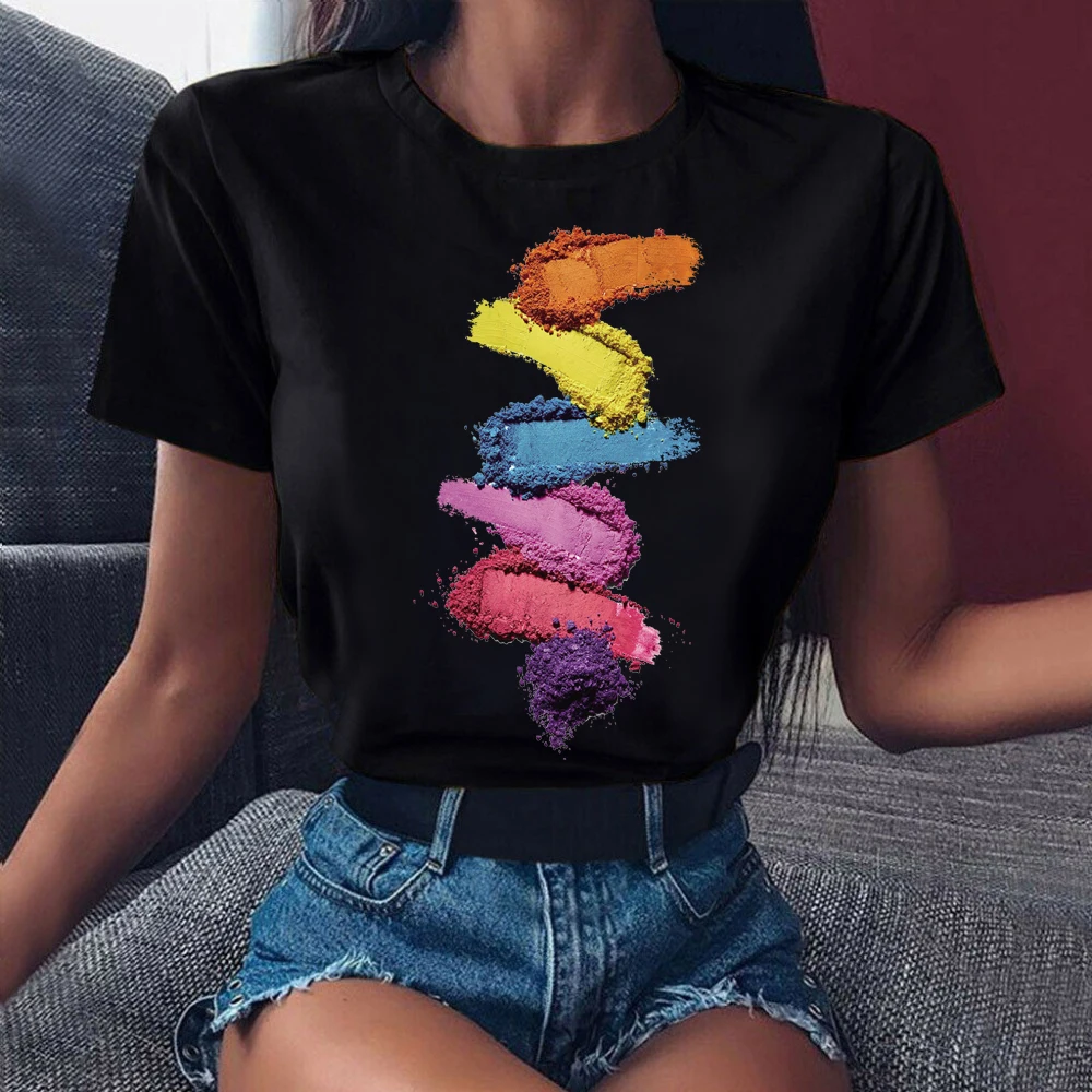 

Novelty Nail Polish Printed 3D T Shirt Women Fashion Summer Tee Shirt Femme Tumblr Tops Loose T-shirt Female Tees Tops