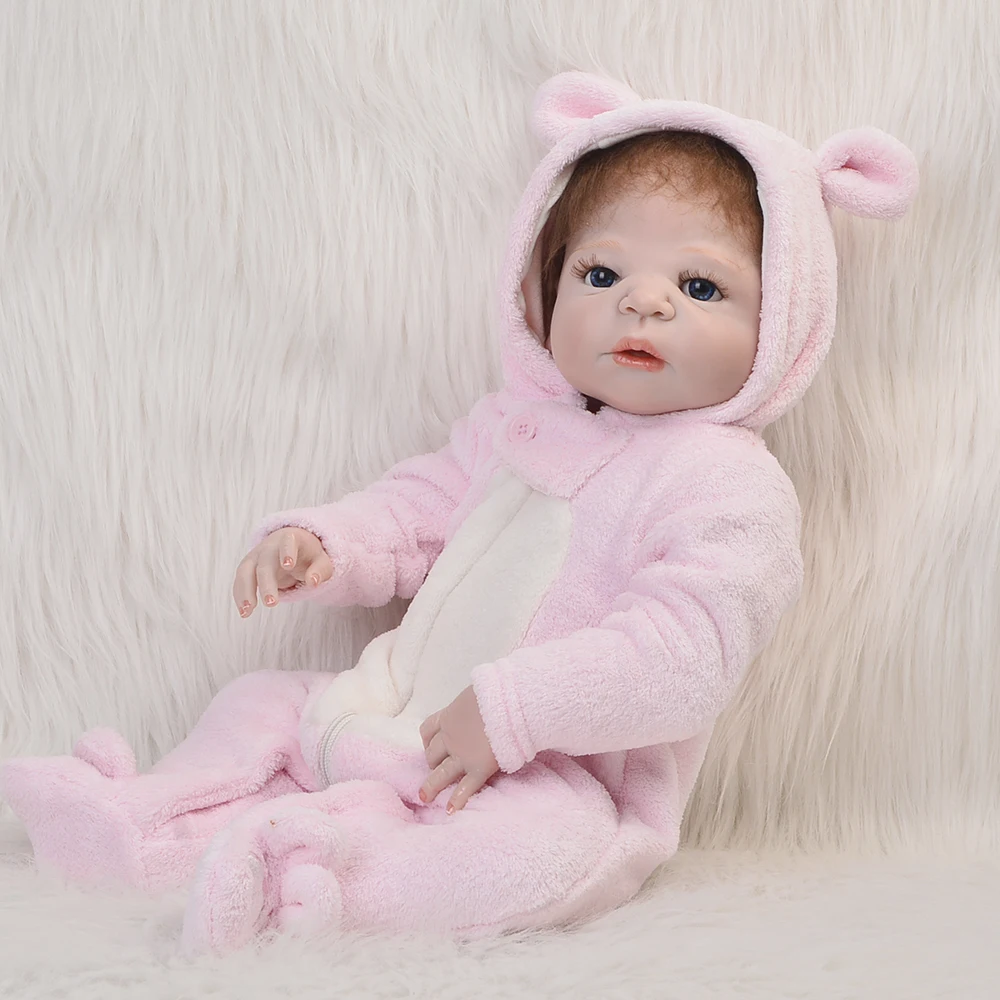 Полноразмерная силиконовая кукла-младенец 55 см Реалистичная мягкая плюшевая