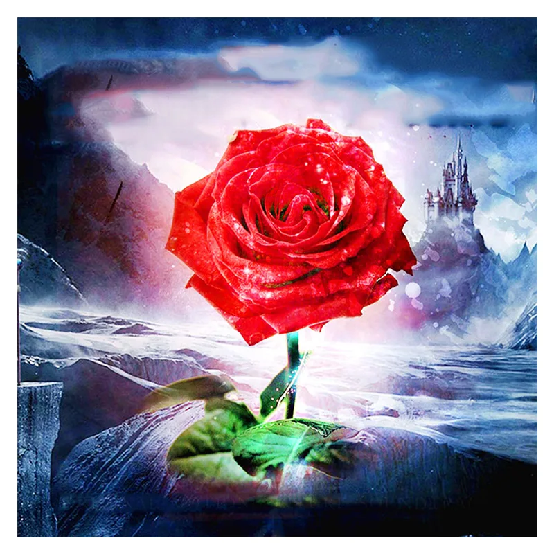 

Diamond Painting Kit- Landscape Rose, 5D DIY Full Diamond Embroidery, Round/square Inlaid Diamonds, Cross Stitch Art Decoration