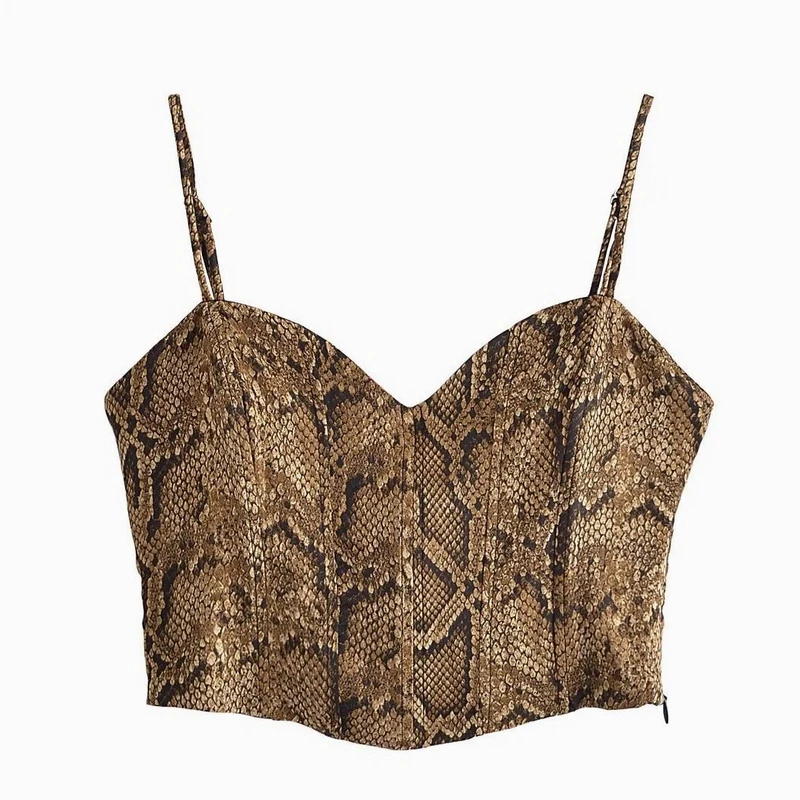 

Женская летняя майка, новинка 2022, модная леопардовая майка со змеиным принтом, сексуальная Женская Повседневная фотомайка