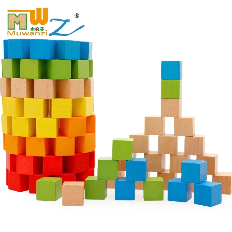

Color Beech Cube wooden teaching tools, children’s early education enlightenment wooden building blocks toy