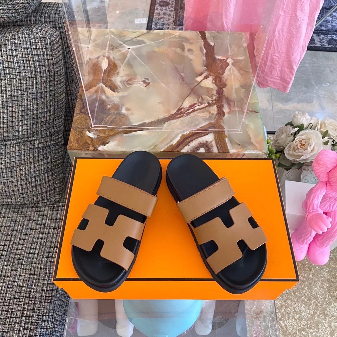 

2021summer New Thick Bottom Velcro Outer Wear Beach Slippers
