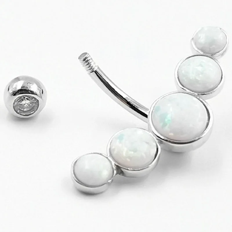 Женское кольцо для пупка с опалом серебро 925 пробы модное пляжное Ювелирное