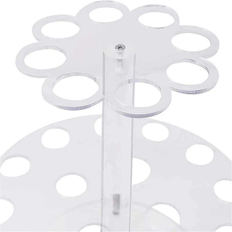 

16-Hole Round Acrylic Ice Cream Cone Dessert Holder Display Stand Party Shelf