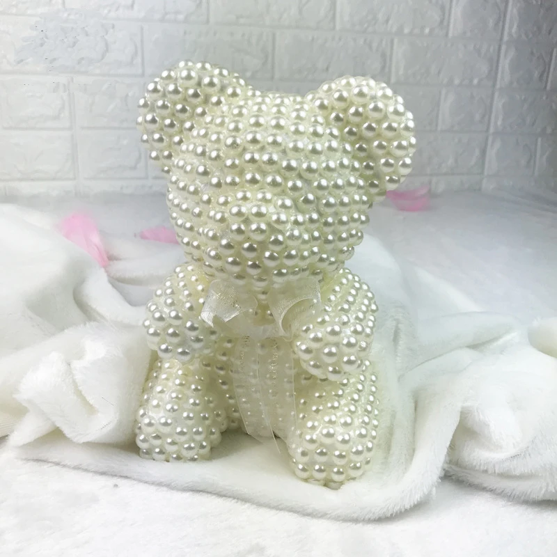 Самодельный жемчужный мишка тедди с коробкой искусственные из ПЭ бурильный