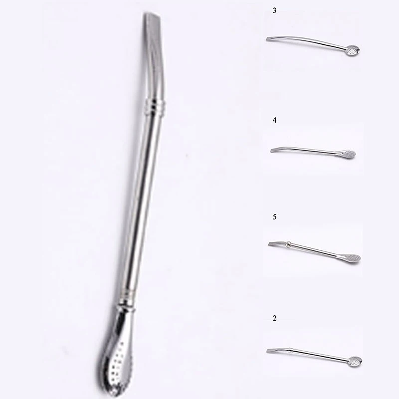 

Durability Tea Spoon Utensils Filter Drinking Straw Stainless Steel Creative Portable Reusable Straw Spoon Convenient 1PC Spoon