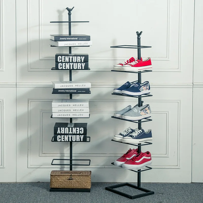 Простой бытовой железная стойка для обуви маленькие Простая обувь стеллаж