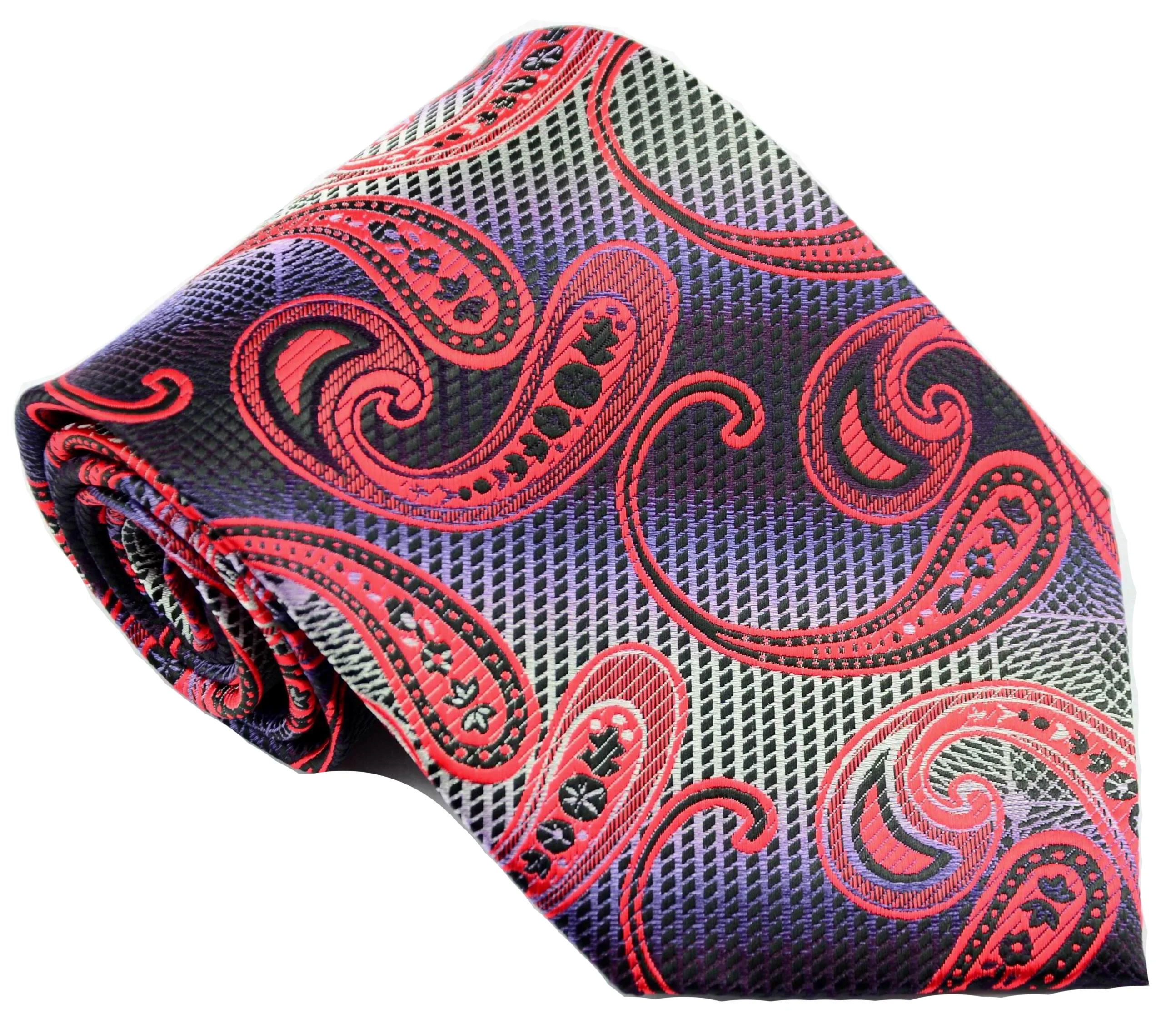 

Fashion Plaid Ties Men's Silk Paisley Purple Blue Red Wedding Ties Jacquard Woven 100% Silk Men Neck Ties