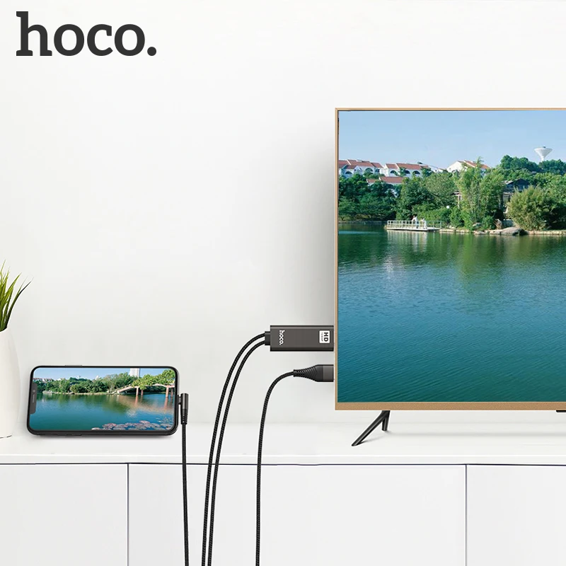 HOCO для Lightning/HDMI совместимый кабель HDTV TV Цифровой AV адаптер 2 м USB 1080P умный
