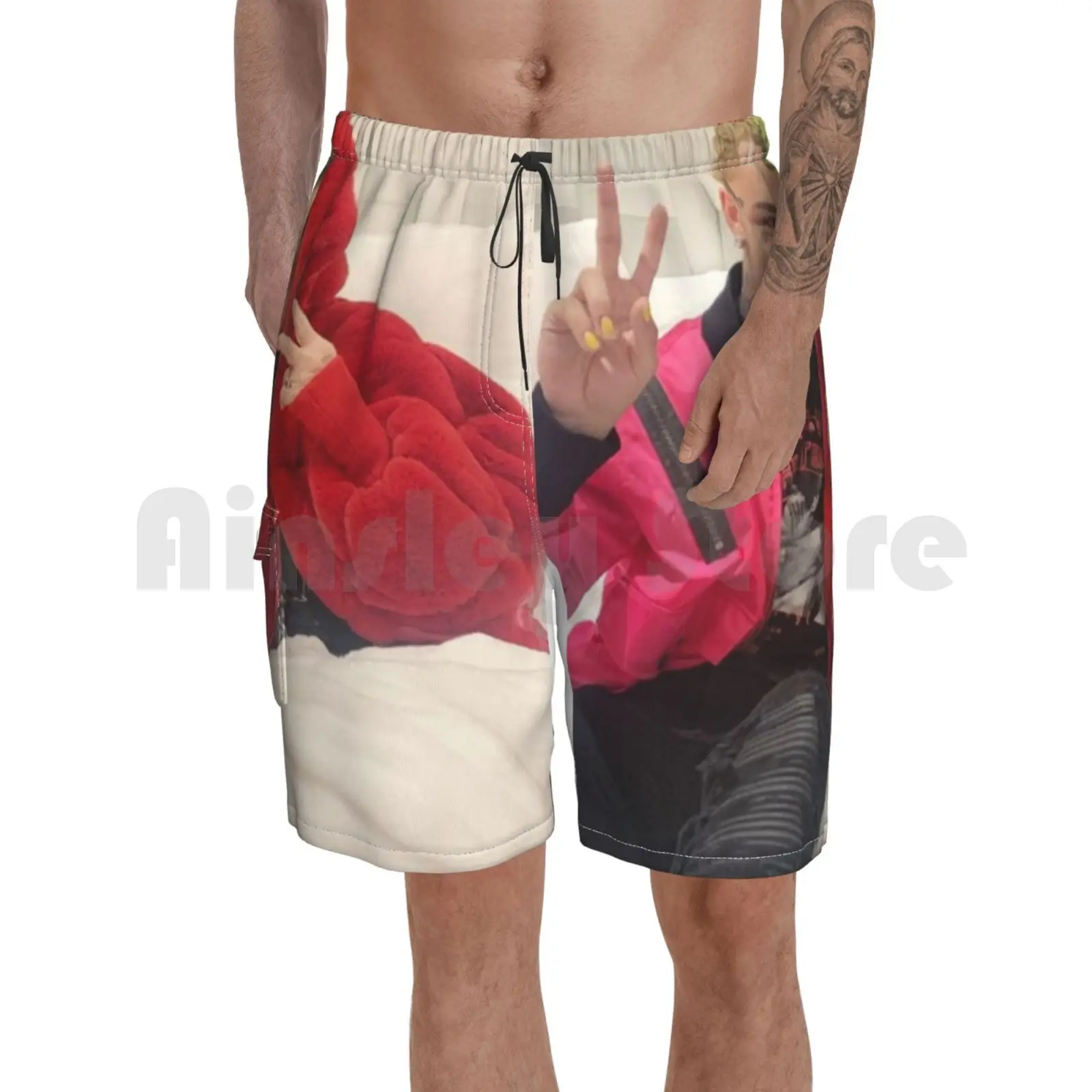 Пляжные шорты с бабушкой хипчудовище рэпер мумбль рэппер музыка эскетит веселая