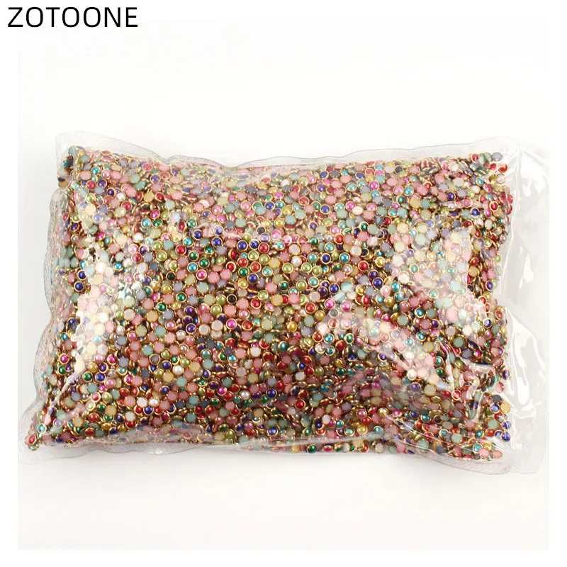 ZOTOONE 100 шт 4 мм полимерные Стразы разных Цвета полукруглые жемчужины