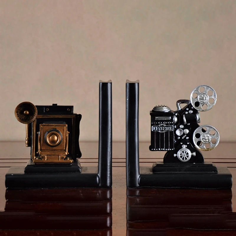 Ретро камера Bookend фильм проектор Черный Серебряный коллекционный проект креативный книжный шкаф старинные ювелирные изделия Кабинет исследование хо