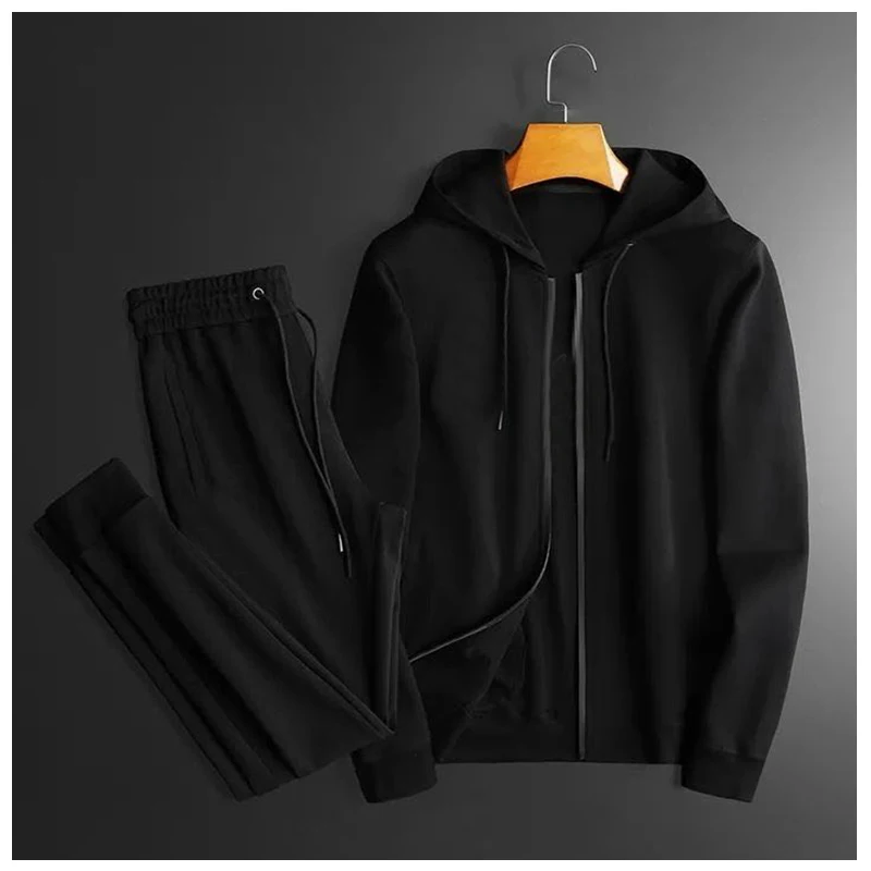 

Light luxury men's sports suit autumn new hooded long-sleeved trousers high-end fashion casual running sports two-piece suit