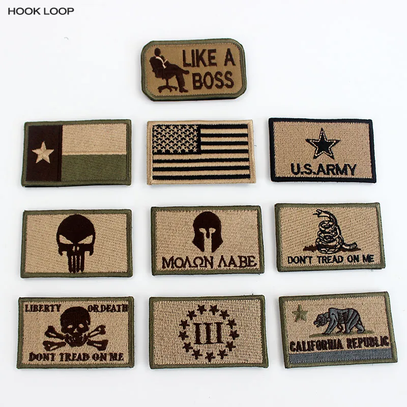 10 шт смешанные цвета армейские тактические заплатки коричневый эмблема