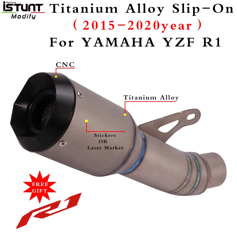 

Motorcycle Exhaust Modified Middle Link Pipe Escape For Yamaha YZF R1 MT10 2015 2016 2017 2018 2019 2020 Titanium Alloy Muffler