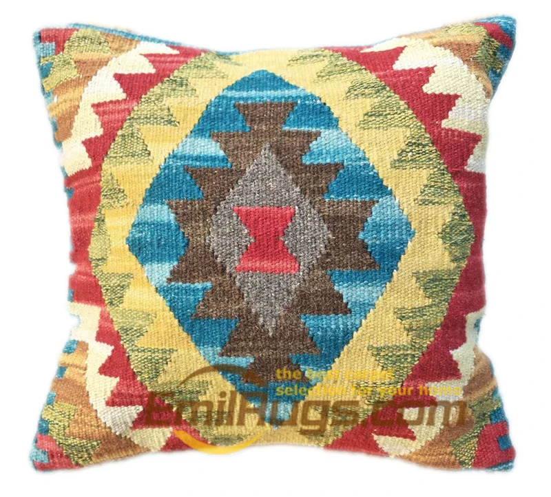 Геометрический домашний декор Цифровая ручная работа килим подушки ручной