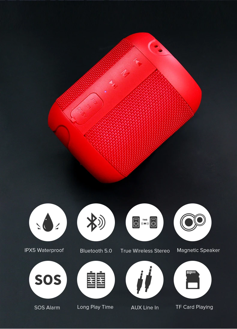 Высококачественный HIFI динамик MP3 TF UBS AUX плеер водонепроницаемый портативный