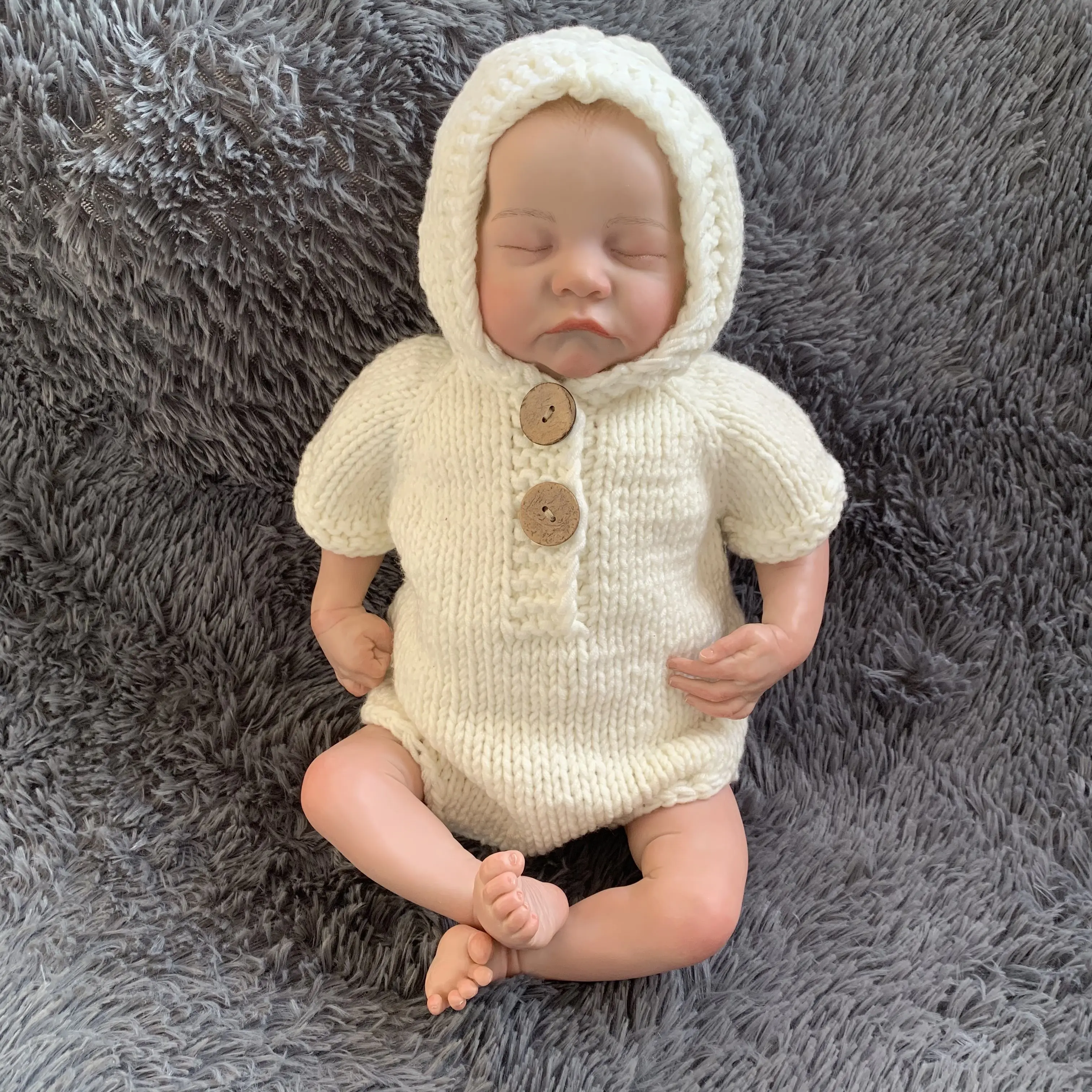 

48CM hand-drawing reborn baby doll Levi premie baby boy lifelike real soft touch cuddly baby 100% handmade