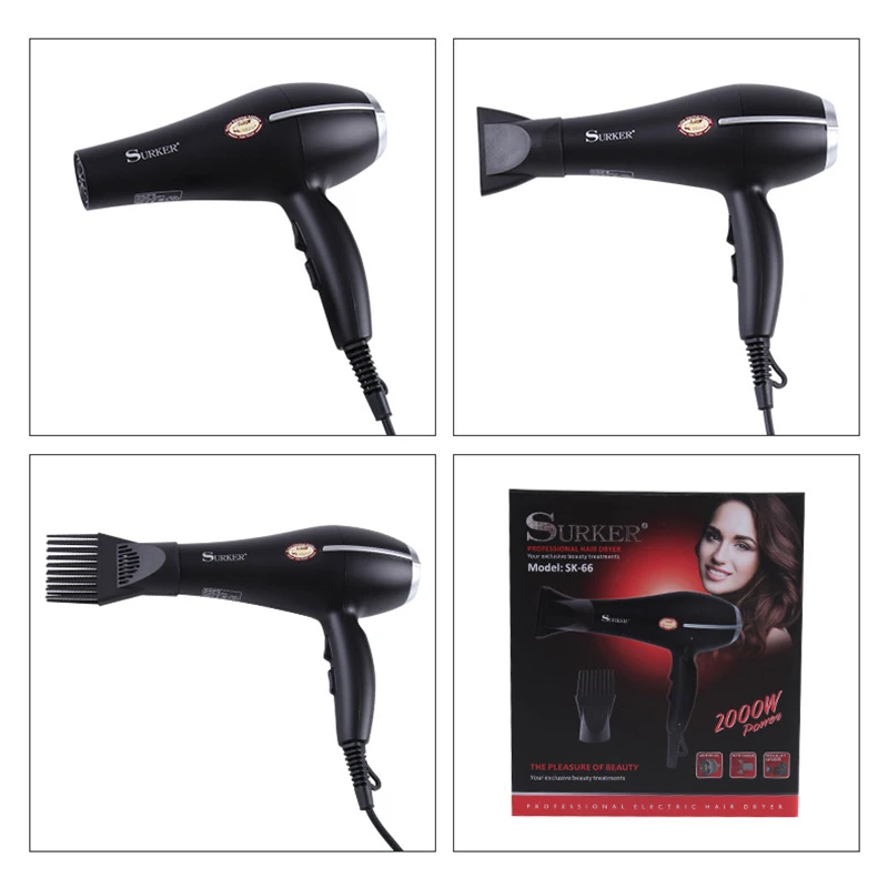 Surker Sk-66 2000W Powerful Professional Salon Hair Dryer Negative Ion Blow Electric Hairdryer Hot/Cold Wind Eu | Бытовая техника