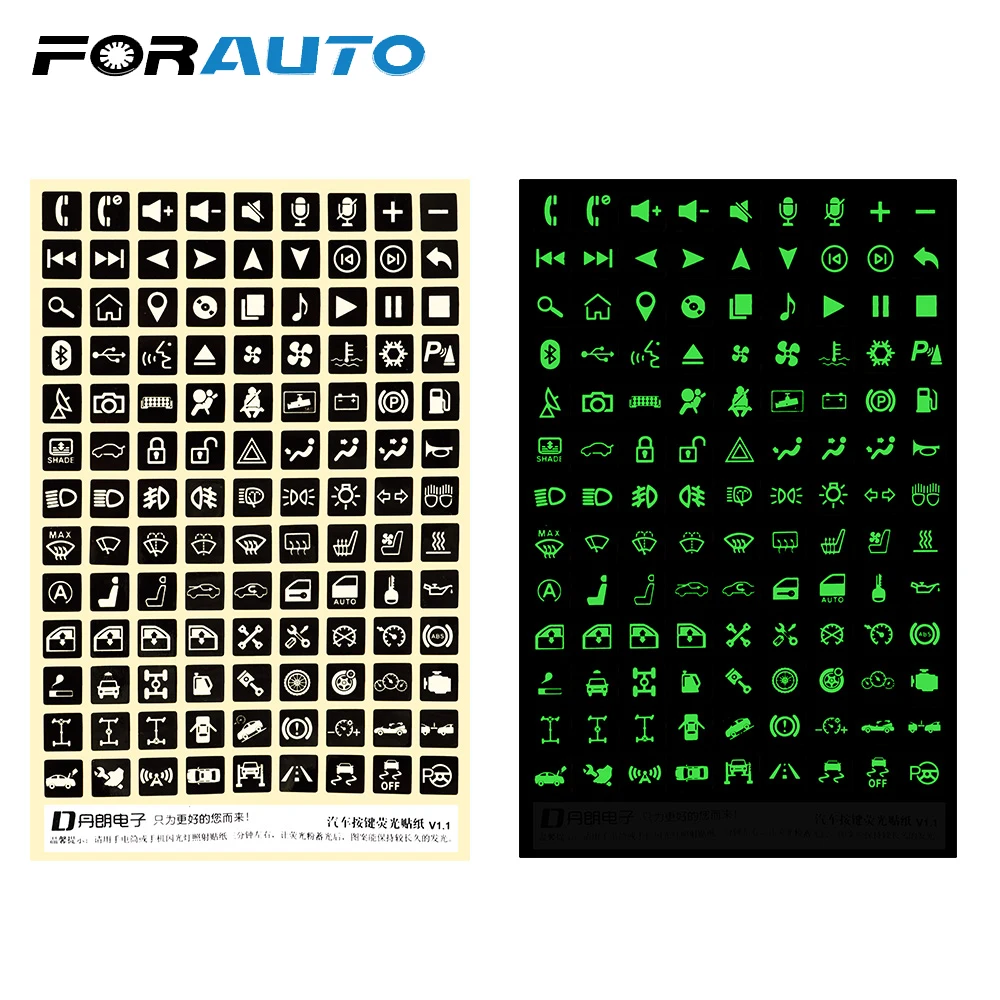 Автомобильная светящаяся наклейка FORAUTO многофункциональная на кнопку