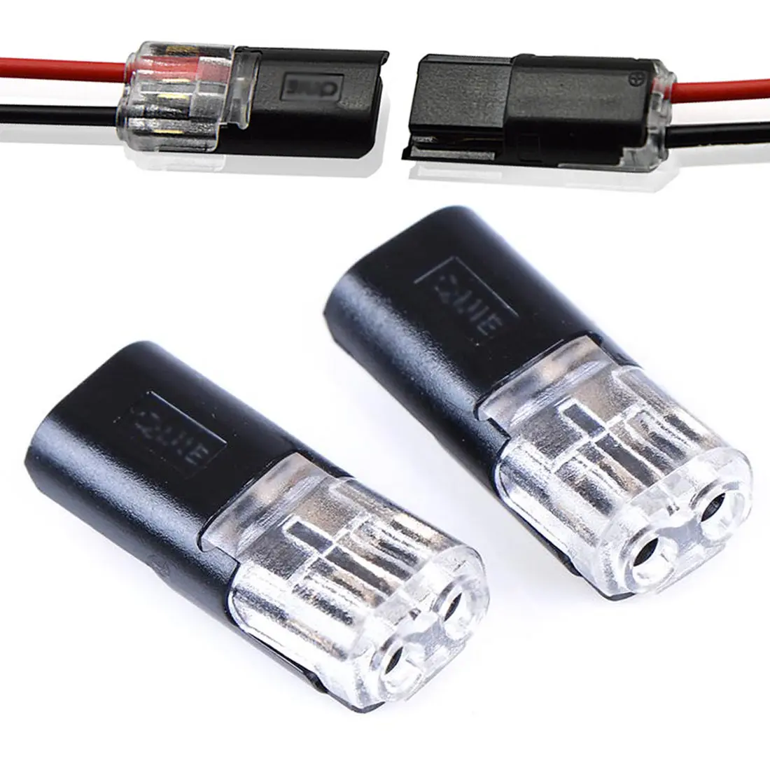 

2pin 10pcs Pluggable Spring Lock Wire Connector for 22-20AWG Wire Quick Splice Connector Cable Crimp Terminal Blocks