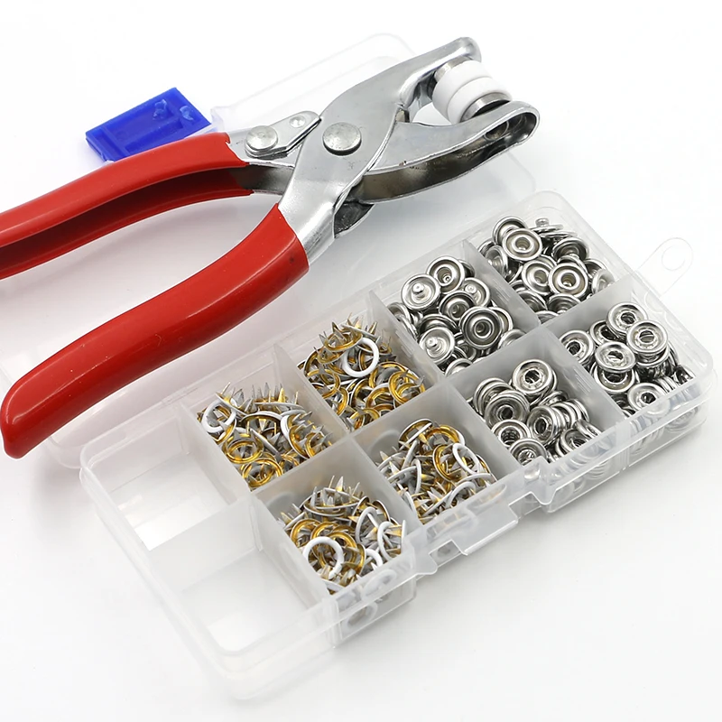 100 комплектов/коробка 9 5 мм полые цветные пряжки металлические кнопки с пятью