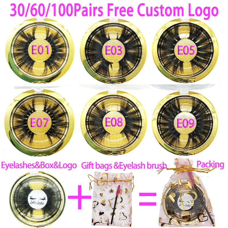 Бесплатная индивидуальная упаковка накладные ресницы 25 мм густые 3D норковые для