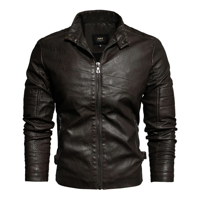 Новая модная мотоциклетная кожаная куртка мужские кожаные куртки jaqueta de couro masculina
