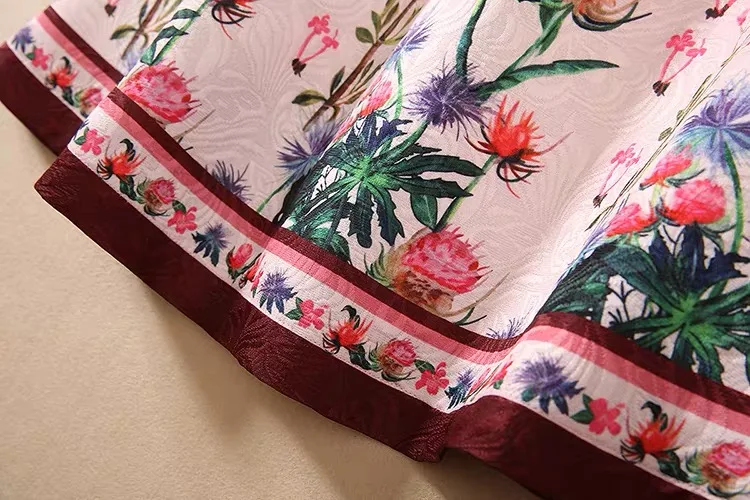 

2020 New Stand Collar Beaded Short Sleeved printed slim High Waist dress summer designer luxury Fashion Elegant Mini dress