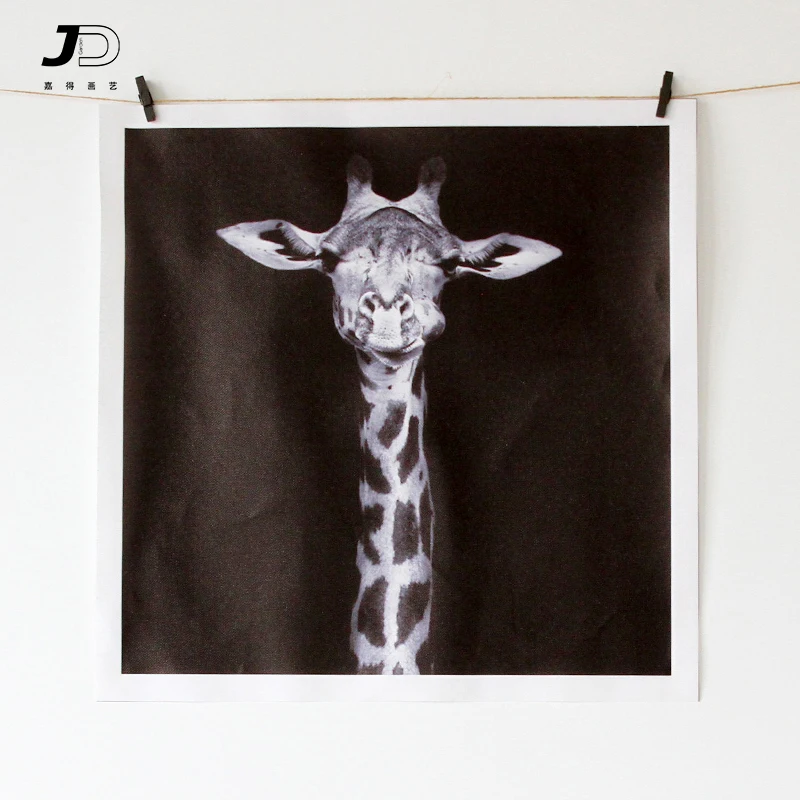 Искусство на холсте фотография черно-белый жираф слон для гостиной настенное
