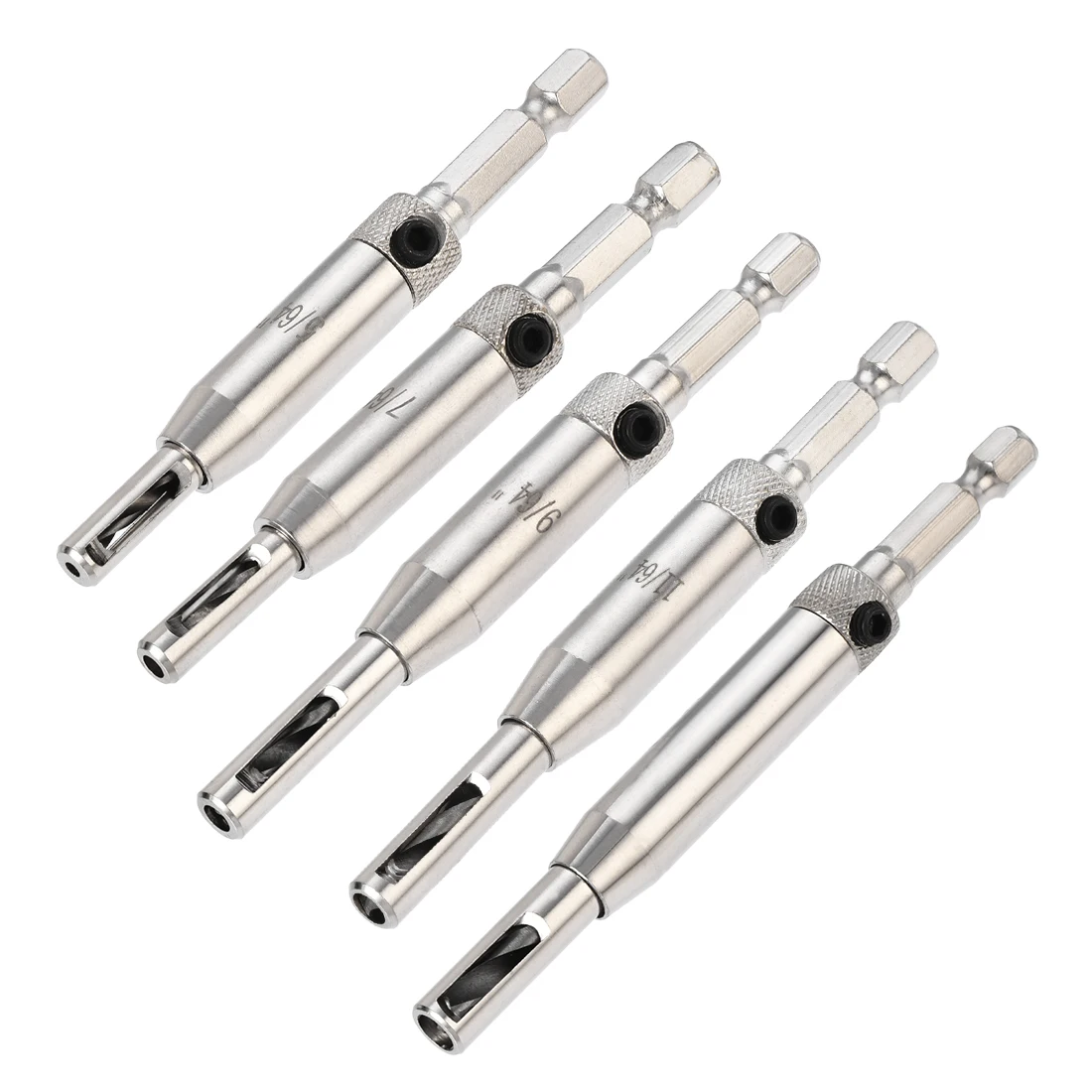 

Uxcell Forstner Wood Drill Bit 5/16" 7/64" 9/64" 11/64" 13/64" Dia Hole Saw for Woodworking 5in1 Set