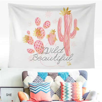 Свежий Зеленый Кактус настенный гобелен гостиная художественные декорации