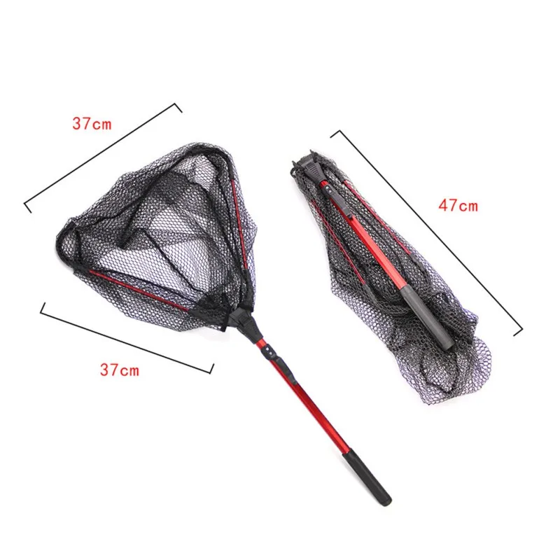 

Aluminum Alloy Single Section Triangle Folding Fishing Net Flying Angler Viscose Metal Fine Net Mini Short Section Fishing Net