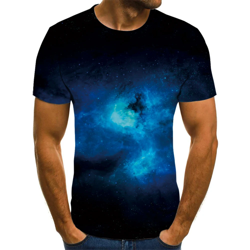 

2021 New Fashion Print Sci Fi Planet Men's T-Shirt 3D Print Funny Pattern Street Sports Men's And Women's T-shirt