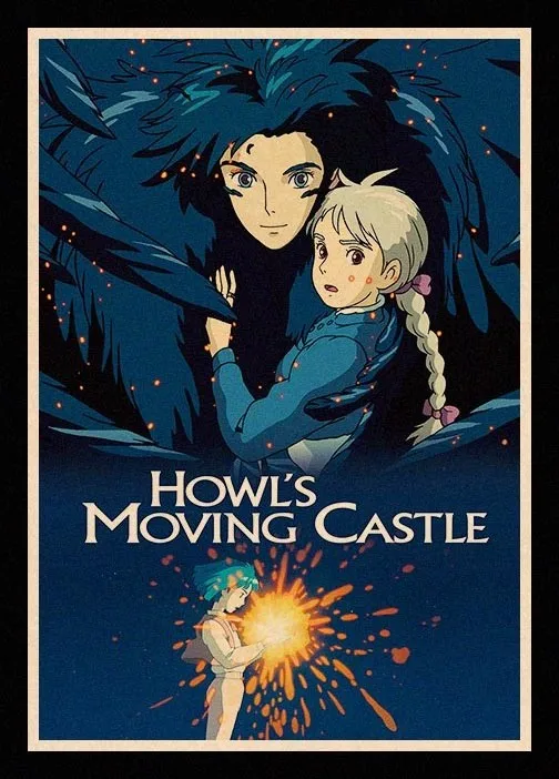 Великолепные JL Howl движущийся замок Миядзаки Хаяо Ретро постеры крафт бумага