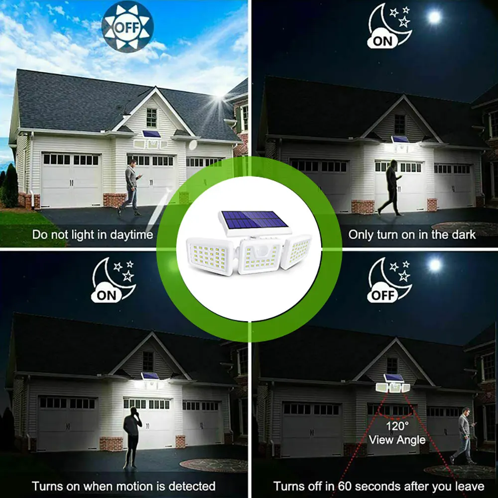 Bright Wireless Wall Lamps 70 LED Outdoor Solar Light Flood PIR Motion Sensor IP65 Waterproof Garden Lights | Лампы и освещение