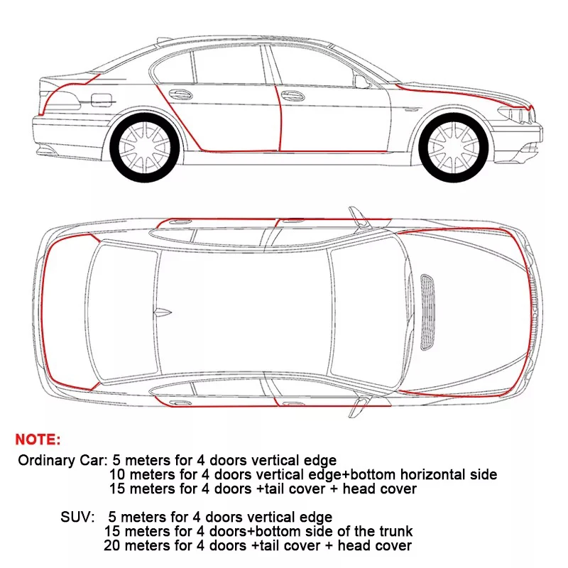 Защитная уплотнительная лента для края автомобильной двери Mitsubishi Asx Lancer 10 Outlander