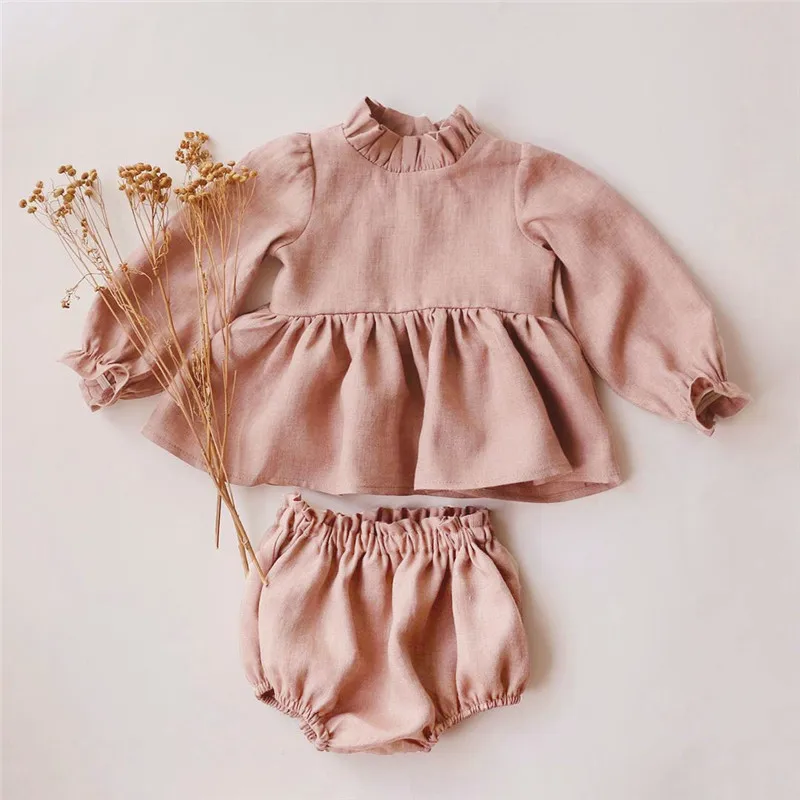 Newborn Baby Girls Set Fashion Linen Summer Autumn Baby Girl Kids Clothes Bodysuit For Baby Kids Outfit Baby Girls Baby Clothing