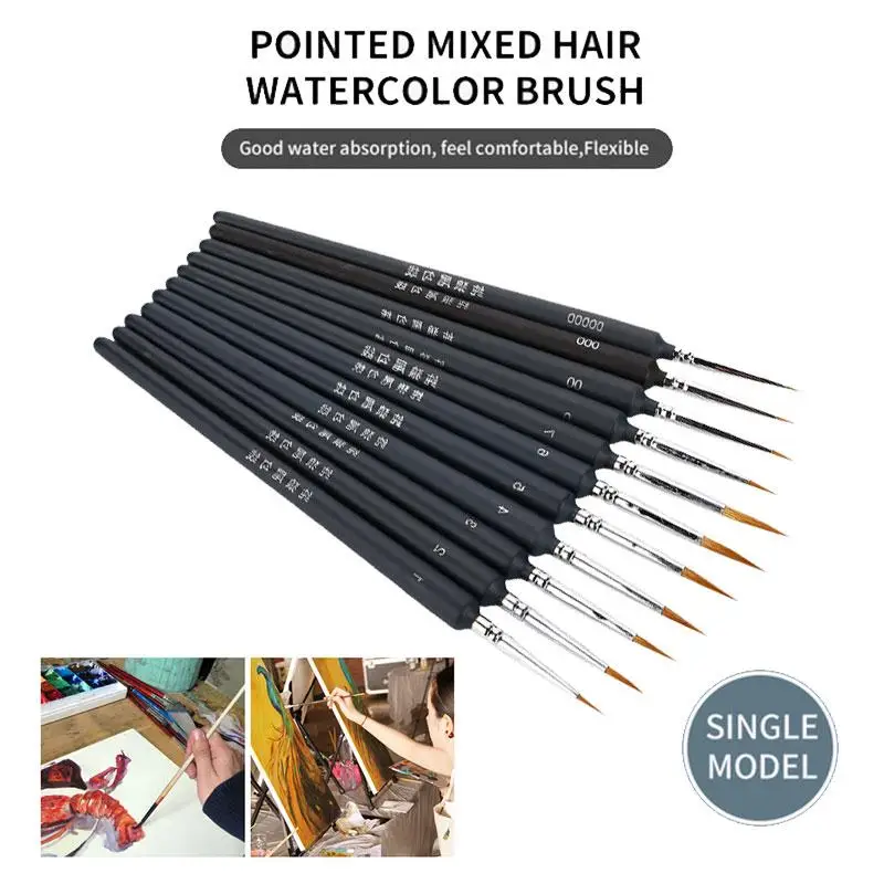 Волки волосы деревянная ручка художественные кисти Scriptliner кисть для рисования 19