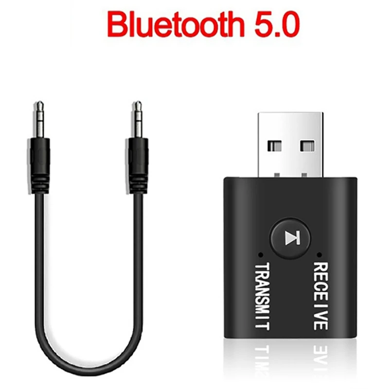 Новый портативный Bluetooth 5 0 передатчик приемник 3 мм AUX USB мини 2 в 1 беспроводной