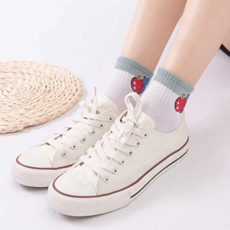 Новинка повседневные Короткие Носки с рисунком фруктов и животных удобные