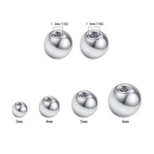 100pcs Replacement Spare BALLS Labret Belly Ear Barbell Bar Beads Piercing Attachments 14g 16g DIY Stainless Steel Body Jewelry