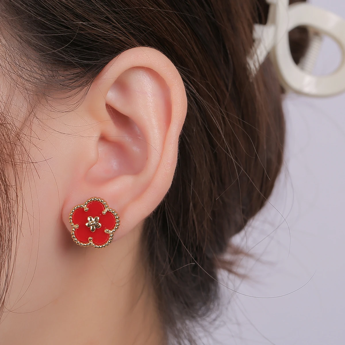 Комплект из колье и серёг с божьей коровкой ракушками | Украшения аксессуары