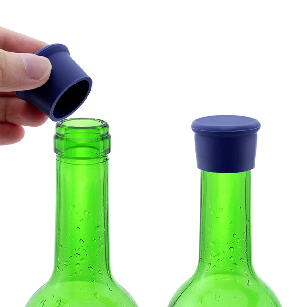 

Silicone Wine Cocktail Stopper Leak Wine Bottle Cap Fresh Keeping Sealers Beer Beverage Champagne Closures For Bar Accessories