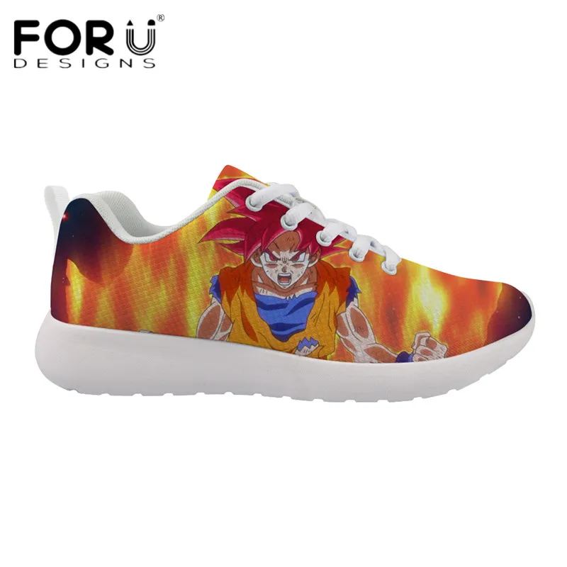 HMA348Z42 FORUDESIGNS/для отдыха Для мужчин спортивная мода аниме принт Dragon Ball Z легкий Туфли без каблуков для мальчиков-подростков, сетчатая обувь на шнуровке - Цвет: HMA348Z42