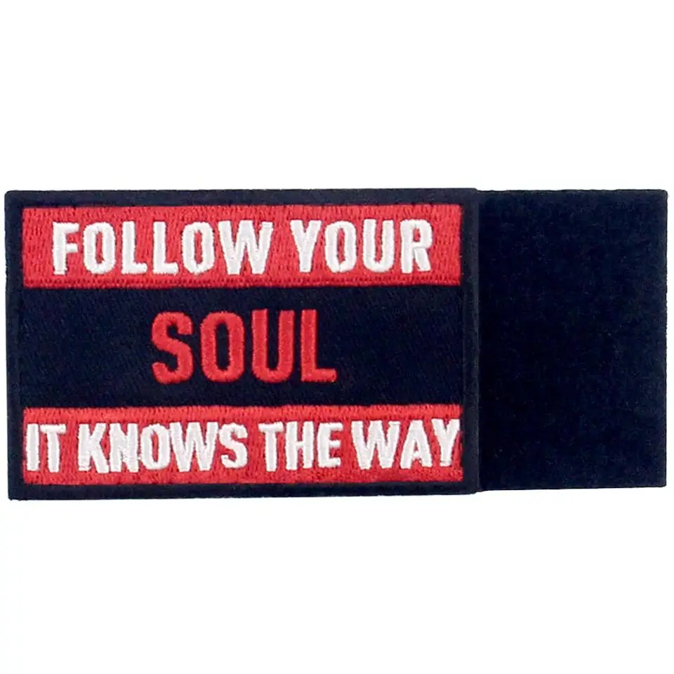 

Embird Embroidered Patches Military Army Follow Your Soul Tactical Ceo-Ffriendly 3D Applique Hook And Loop