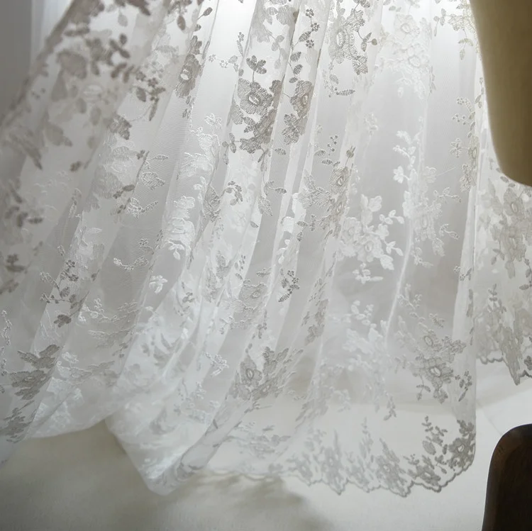 

Luxury Feather Beading Embroidery Lace Fabric Cloth Wedding Dress Ribbon Trim DIY Sewing Lace Edge