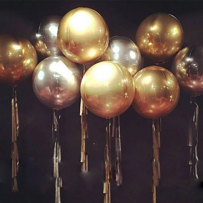 22 Inch Round Aluminum Foil Balloons Metal Garland New Year's Decoration Birthday Party Helium Tissue Paper Ballon Supplies | Дом и сад