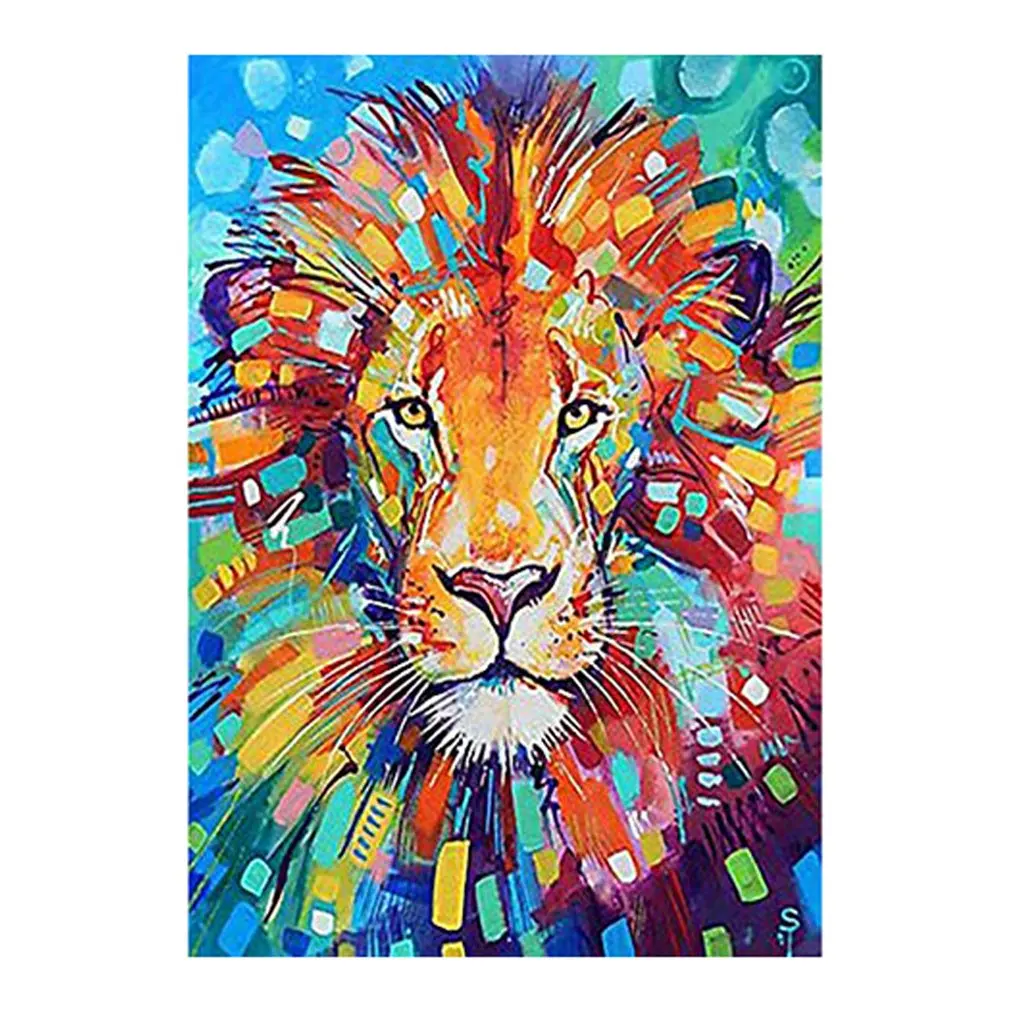 

5D DIY Diamond Painting Animal Lion Cross Stitch Set Mosaic Art Oil Painting Diamond Embroidery Home Decoration Abstract Art